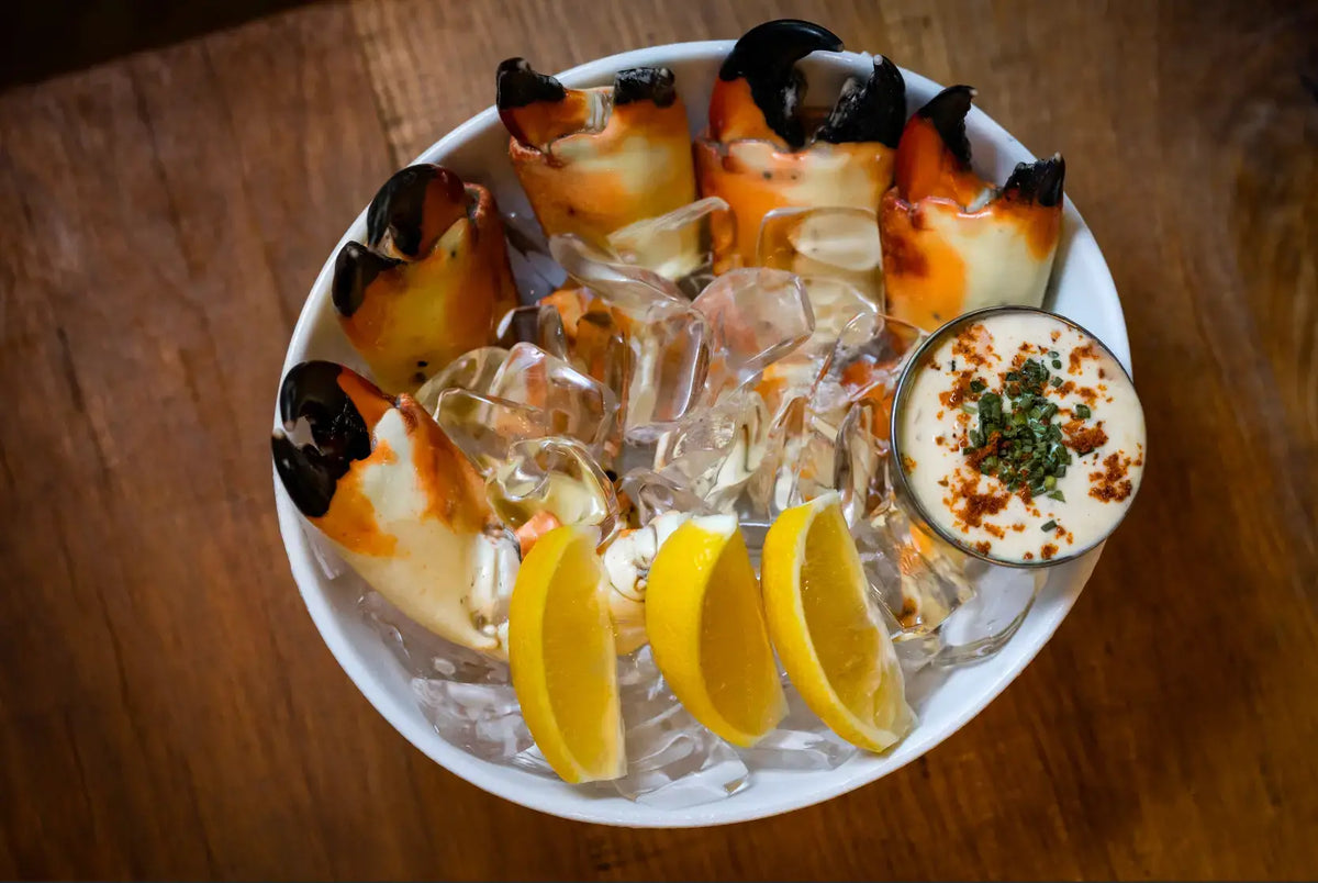 Curried Stone Crab Claws with Hot Marmalade Dip